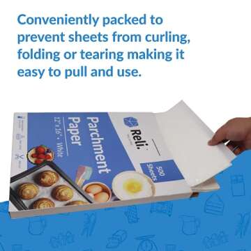 Reli Parchment Paper Sheets - 500 Pcs Non-Stick Bakeware