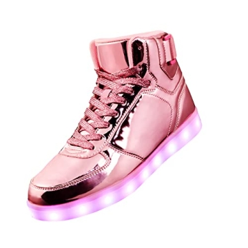DIYJTS Unisex LED Light Up Shoes, Fashion High Top LED Sneakers USB Rechargeable Glowing Luminous Sh...