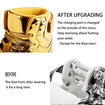 DIYJTS Unisex LED Light Up Shoes, Fashion High Top LED Sneakers USB Rechargeable Glowing Luminous Shoes for Men, Women, Teens Pink