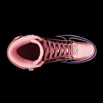 DIYJTS Unisex LED Light Up Shoes, Fashion High Top LED Sneakers USB Rechargeable Glowing Luminous Shoes for Men, Women, Teens Pink