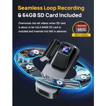 Anyski 3 Channel WiFi Dash Cam with 64GB Card