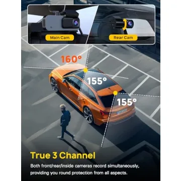 Anyski 3 Channel WiFi Dash Cam with 64GB Card