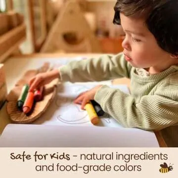 Honeysticks Super Jumbo Crayons (12 Pack) - 100% Pure Beeswax Crayons with Food Grade Colors, Non Toxic Crayons for Toddlers 1-3 Unbreakable, Extra Large Crayons, Easy to Hold and Use, Eco-Friendly