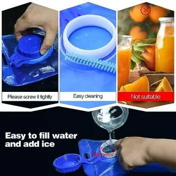 FGBNM 1.5/2/2.5/3L Hydration Bladder, 2pcs Water Bladder, Leakproof Water Reservoir for Hiking Biking Climbing Cycling Running Camping Backpack, Blue and Army Green (2L)