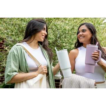 Ello Port 40oz Tumbler with Carry Loop & Integrated Handle, Vacuum Insulated Stainless Steel Reusabl...