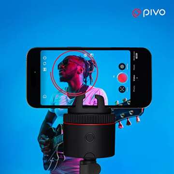 Pivo Influencer Auto Tracking Phone Holder, Content Creator Essentials, Face & Body Tracker, 360° Rotation for Video Recording, Vlogging, Streaming