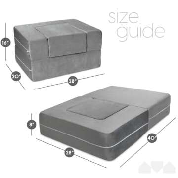 Milliard Kids Couch - Modular Kids Sofa for Toddler and Baby Playroom/Bedroom Furniture (Grey Small)