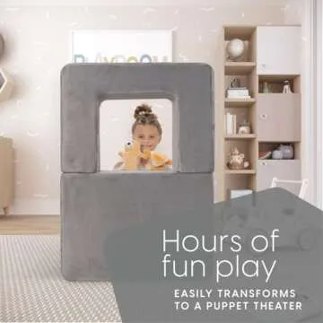 Milliard Kids Couch - Modular Kids Sofa for Toddler and Baby Playroom/Bedroom Furniture (Grey Small)