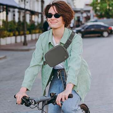 Sienien Belt Bag Fanny Pack Crossbody Bag Fashionable Waist Packs With Adjustable Strap Water Proof For Travel Walking Running Hiking Graphite Black