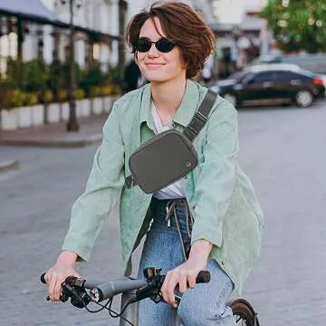 Sienien Belt Bag Fanny Pack Crossbody Bag Fashionable Waist Packs With Adjustable Strap Water Proof For Travel Walking Running Hiking Graphite Black