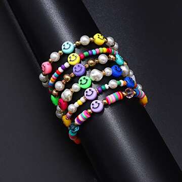 Colorful Beaded Stretch Bracelets for Women, Y2K Summer Delights