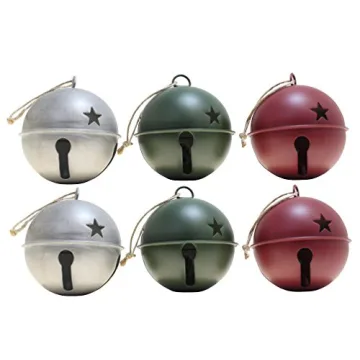 Haute Decor Jingle Bell Ornaments 3.35-inch - 6-Pack
