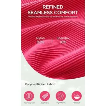 ODODOS 3-Pack Seamless Racerback Crop Tank for Women Ribbed Knit Soft Crop Tops, Neon Pink+Green+Orange, Medium/Large