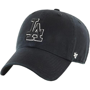 47 New York Yankees Adjustable Cap Clean Up MLB, Los Angeles Dodgers Black White, One Size