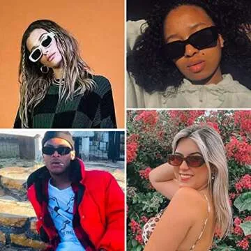 kimorn Rectangle Sunglasses for Women Men Trendy Retro Fashion Sun Glasses 90’s Vintage Square Frame K1200
