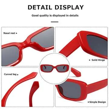 kimorn Rectangle Sunglasses for Women Men Trendy Retro Fashion Sun Glasses 90’s Vintage Square Frame K1200