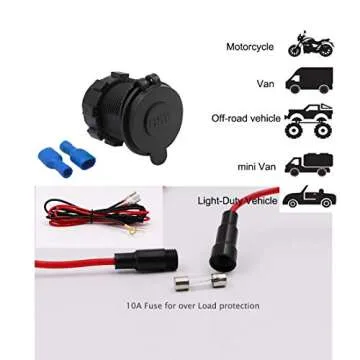 Dual USB Charger Socket for Cars Waterproof Power Outlet