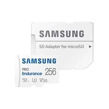 SAMSUNG PRO Endurance 256GB MicroSDXC Memory Card with Adapter for Extended Use in Dash Cams and Sec...