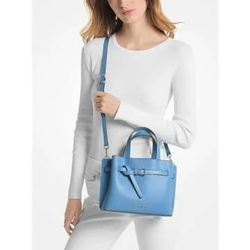 Michael Kors Emilia Small Pebbled Leather Satchel (Sth Pacific)