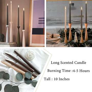 Gradient Color Scented Taper Candles for Weddings and Decor