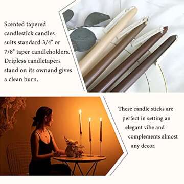 Gradient Color Scented Taper Candles for Weddings and Decor