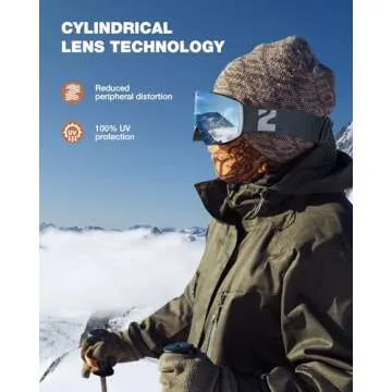 ZIONOR X11 Ski Goggles Magnetic Cylindrical Snowboard Snow Goggles for Men Women