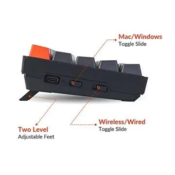 Keychron K6 Bluetooth 5.1 Wireless Mechanical Keyboard with Gateron G Pro Red Switch/LED Backlit/Rechargeable Battery, 68 Keys Compact Keyboard Compatible with Mac Windows