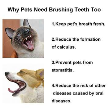 KnocKconK Cat Toothbrush, Soft Small Dog Dental Toothbrush Silicone, Easy Teeth Cleaning Head, Pet Deep Clean Dense Brush, Safe and Effective Oral Care, Brush Away Bad Breath, Easy to Handle, Pink