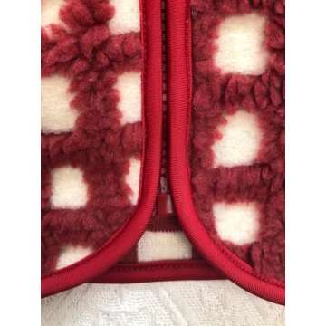 MAYZIA Women's Checkered Polar Fleece Vest Sleeveless Cardigan High Collared Zip Up Winter Top Red Sherpa Warm Outfit (Red, Small)