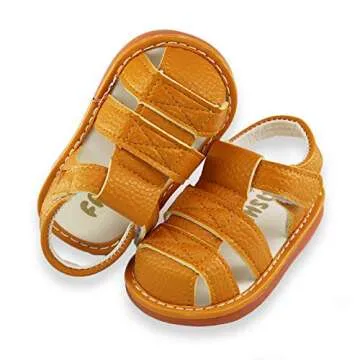 WILLFUN Baby Boy Girl Summer Infant Squeaky Sandals Premium Rubber Sole Closed-Toe Non-Slip Shoes Toddler First Walkers