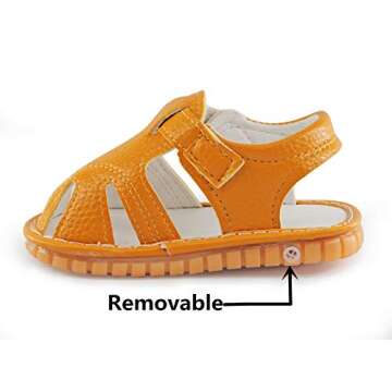 WILLFUN Baby Boy Girl Summer Infant Squeaky Sandals Premium Rubber Sole Closed-Toe Non-Slip Shoes Toddler First Walkers