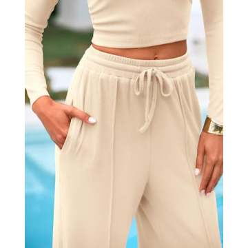 BTFBM Casual 2 Piece Sets Ribbed Top & Wide Leg Pants