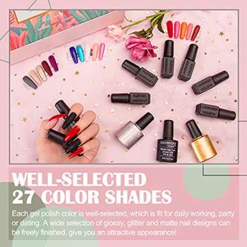 Lavender Violets 27 Color Gel Nail Polish Set