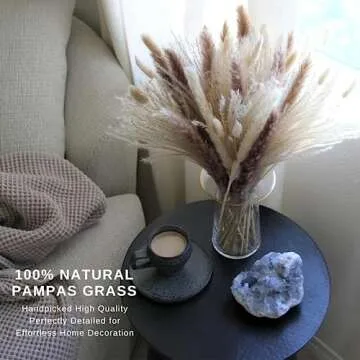 Natural Dried Pampas Grass Bouquet - 85 pcs for Home Decor