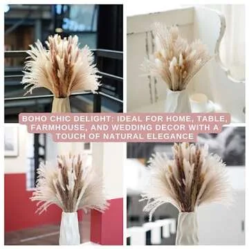 Natural Dried Pampas Grass Bouquet - 85 pcs for Home Decor