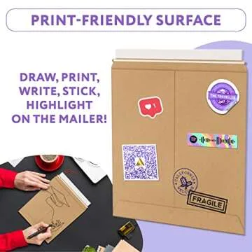 APQ Natural Rigid Mailers 12.75 x 15 Inches. Pack of 10 Photo Mailer Envelopes. Flat Cardboard Mailers with Self-Seal Closure. Sturdy Cardboard Photo Envelope. Recyclable Hard Shipping Envelopes Rigid