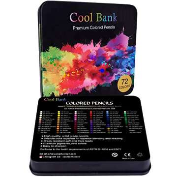 COOL BANK 72 Colored Pencils Set with Drawing Pad, Soft Artist Quality Lead for Sketching, Shading and Coloring