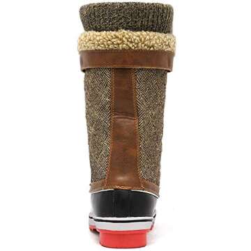 DREAM PAIRS Women's Mid-Calf Waterproof Winter Snow Boots MONTE_02,Size 7,Brown,MONTE_02