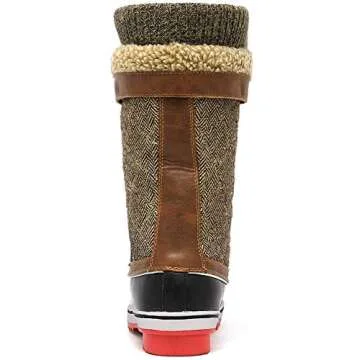 DREAM PAIRS Women's Mid-Calf Waterproof Winter Snow Boots MONTE_02,Size 7,Brown,MONTE_02