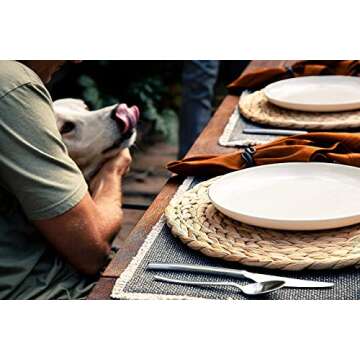 Wovanna Rustic Round Placemats Set of 6 with Holder