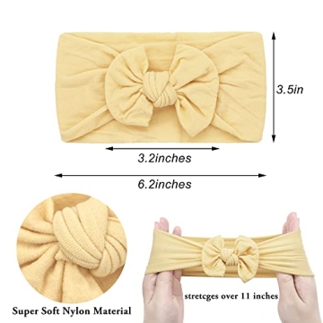 CÉLLOT Super Stretchy Baby Headbands with Hair Bows