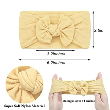 CÉLLOT Super Stretchy Baby Headbands with Hair Bows