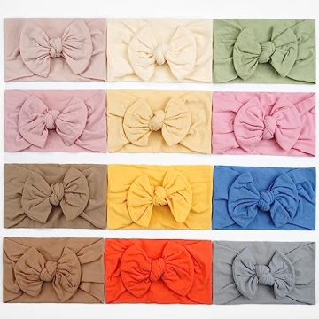 CÉLLOT Super Stretchy Baby Headbands with Hair Bows