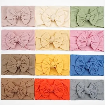 CÉLLOT Super Stretchy Baby Headbands with Hair Bows