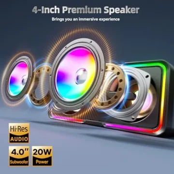 Karaoke Machine with 2 Wireless Microphones, SD-215 Bluetooth Speaker for Adults, PA System with Bass/Treble Adjustment, DJ Lights, Supports BT/AUX/USB for Party Outdoor -Black