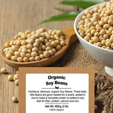 Be Still Farms Organic Soybeans Bulk (4.8 lb) - Soy Beans Dry - aka Soya Nuts Great for Edamame, Soy Milk, Tofu - High in Protein Fiber | USA Grown | USDA Certified | Vegan | Non-GMO | Gluten Free