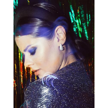 Trendy Silver Chunky Hoop Earrings with Cubic Zirconia Teardrops