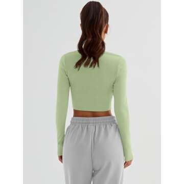Trendy Queen Women's Long Sleeve Crop Top - Perfect Basics for Fall