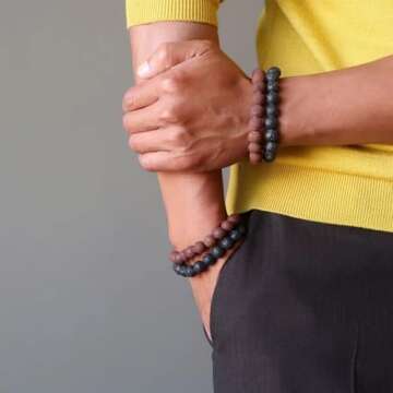 RANKEEF Tiger Eye Bracelet Set Stylish Natural Beads