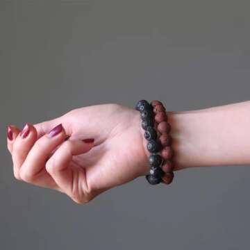 RANKEEF Tiger Eye Bracelet Set Stylish Natural Beads